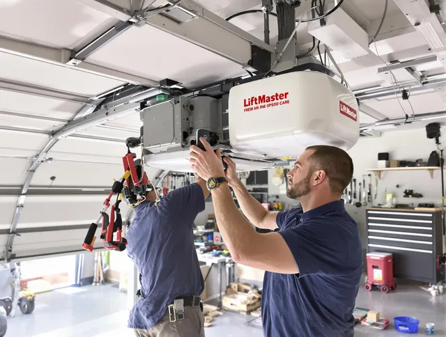 El Monte Garage Door Repair technician performing advanced diagnostics on garage opener in El Monte
