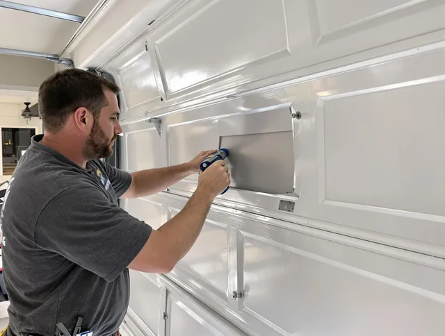 Garage door panel repair by El Monte Garage Door Repair in El Monte