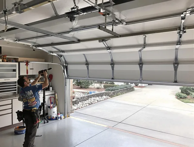 Garage door track repair service by El Monte Garage Door Repair in El Monte